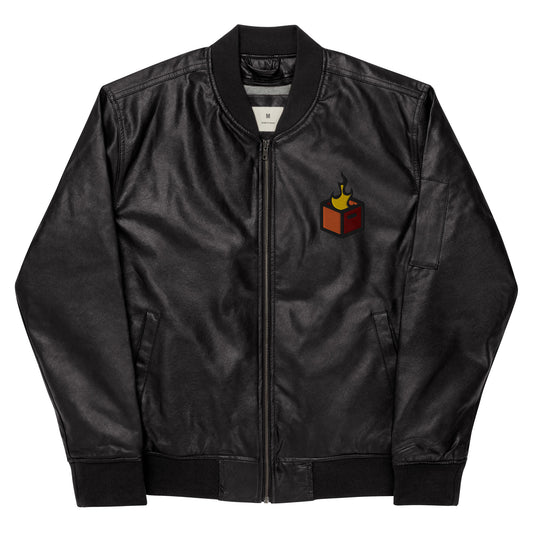 Crate Hackers Leather Bomber Jacket
