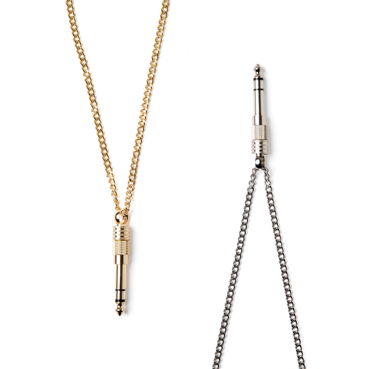 Gold & Silver DJ Necklace with 1/4" Adapter Bundle