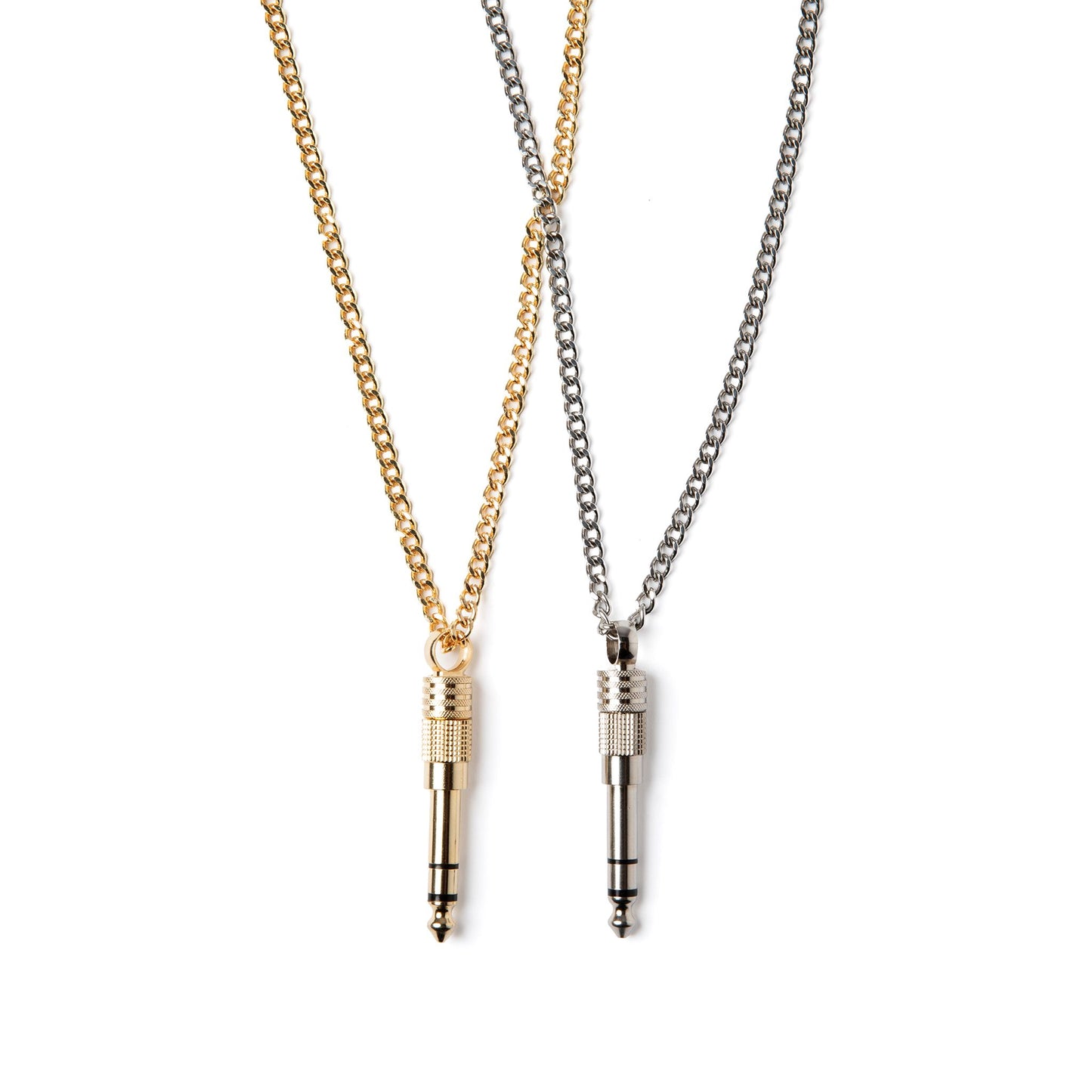 Gold & Silver DJ Necklace with 1/4" Adapter Bundle